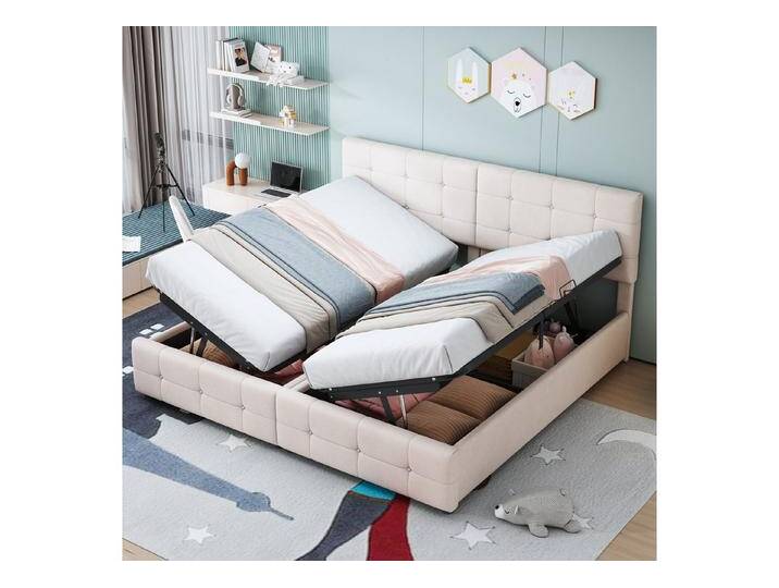 REDOM Polsterbett Funktionsbett Stauraumbett Hochkastenbett,Multifunktionales Doppelbett (Hautfreundlicher Samtstoff, 180 x 200 cm), ohne Matratze von OTTO