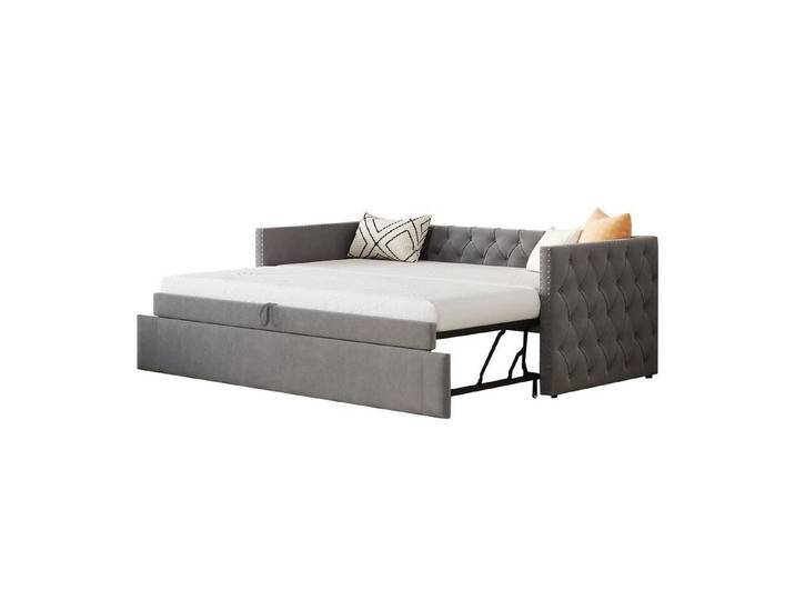 REDOM Polsterbett Gästebett Daybett Tagesbett Schlafsofa Doppelbett Kinderbett (Stilvolle Vollform mit Knöpfen, Hautfreundlicher Samtstoff, 180 x 200 cm), ohne Matratze von OTTO