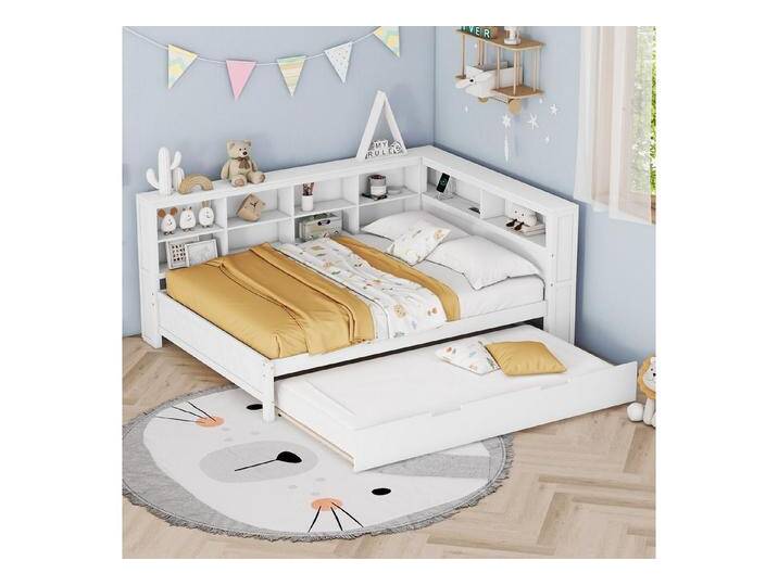 REDOM Schlafsofa Doppelbett Stauraumbett Gästebett Kinderbett, Daybett Tagesbett Schlafsofa, ausziehbar auf 90x190 cm, mit USB-Steckdose und Ablagefächern, ohne Matratze, weiß REDOM Schlafsofa Doppelbett Stauraumbett Gästebett Kinderbett, Daybett Tagesbett Schlafsofa, ausziehbar auf 90x190 cm, mit USB-Steckdose und Ablagefächern, ohne Matratze, weiß von OTTO