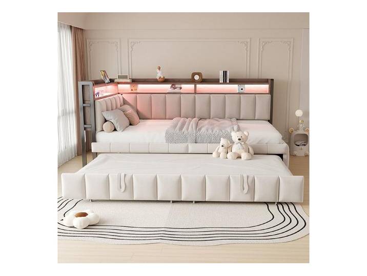 REDOM Schlafsofa mit USB-/Typ-C-Anschlüssen und LED-Lichtern, Ablagefächern, mit Ausziehbar Polsterbett, Funktionsbett 90 x 200 & 90x190 cm, ohne Matratze REDOM Schlafsofa mit USB-/Typ-C-Anschlüssen und LED-Lichtern, Ablagefächern, mit Ausziehbar Polsterbett, Funktionsbett 90 x 200 & 90x190 cm, ohne Matratze von OTTO