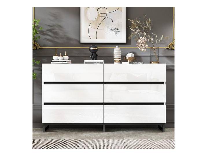 REDOM Sideboard Wohnzimmerschrank Hochglanz Kommode (moderner Beistellschrank, Aufbewahrungsschrank, 1 St., 140*39,5*78,5cm), Design Anrichte mit 6 Schubladen von OTTO