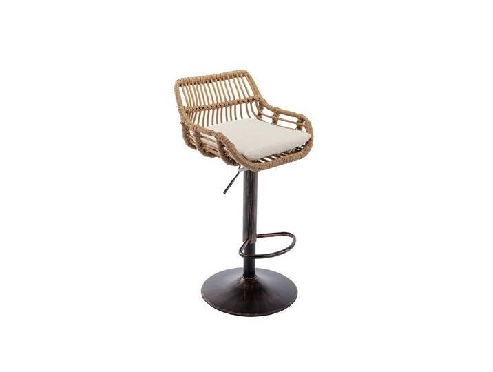 REDOM Stuhl Barhocker 2er Set höhenverstellbar (360° drehbar, Rattan-Stil, mit Fußstütze, 2 St), Beige von OTTO