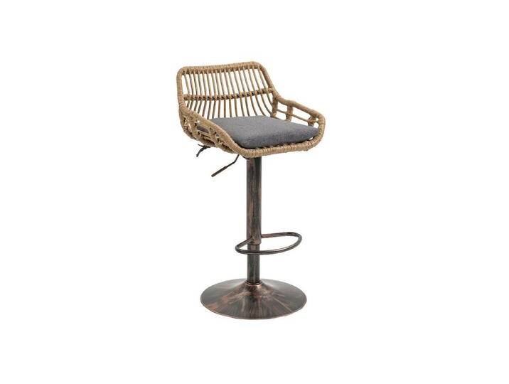 REDOM Stuhl Barhocker 2er Set höhenverstellbar (360° drehbar, Rattan-Stil, mit Fußstütze, 2 St), grau von OTTO