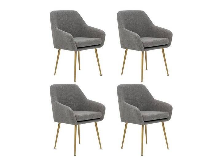 REDOM Stuhl Esszimmerstühle,Esstisch-Set (Esszimmerstuhl aus Teddyfell mit Metallbeinen, abnehmbaren Kissen, verstellbaren Füßen für Esszimmer und Küche – Komfort, Stabilität und elegantes Design., 4 St) von OTTO
