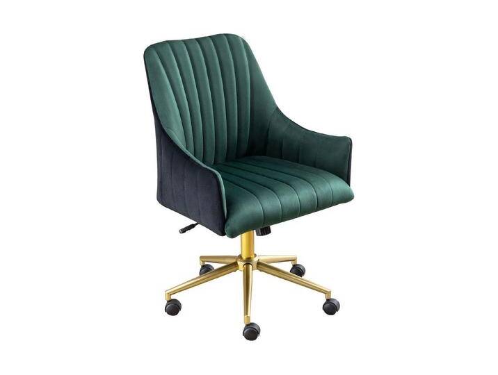 REDOM Stuhl Samt Bürostuhl höhenverstellbar Drehstuhl mit Goldmetallrahmen (360° Rollen und Goldrahmen, Tragfähigkeit: 150KG), grün, Grün von OTTO