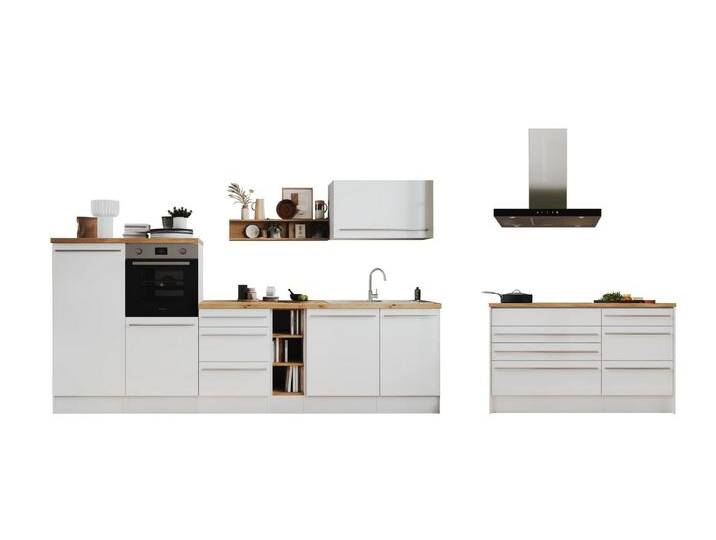 RESPEKTA Küchenzeile Gabriel, Breite 320/150 cm mit Soft-Close in exklusiver Konfiguration für OTTO, weiß, Induktionskochfeld, Front: Weiß Hochglanz RESPEKTA Küchenzeile Gabriel, Breite 320/150 cm mit Soft-Close in exklusiver Konfiguration für OTTO, weiß, Induktionskochfeld, Front: Weiß Hochglanz von OTTO