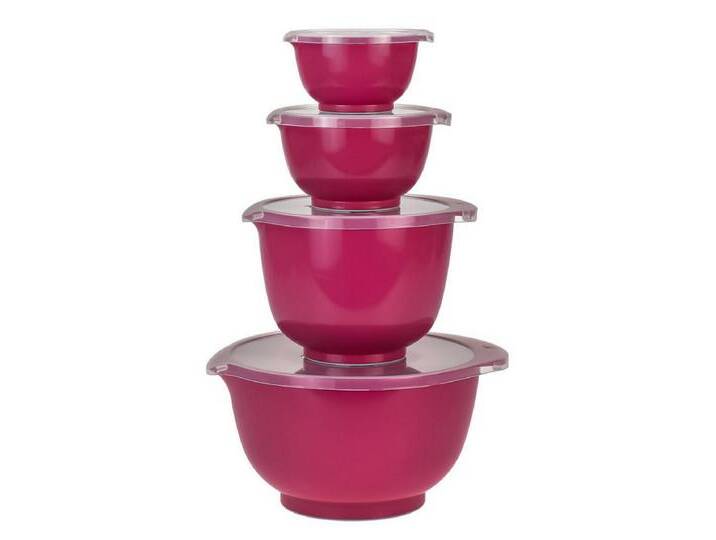 ROSTI Rührschüssel \ Margrethe New\ 0,25 + 0,5 + 1,5 und 3 Liter Set mit Deckel, Kunststoff, (Spar-Set, 4-tlg), spülmaschinenfest, auch für Mikrowelle und Gefrierschrank (pink) von OTTO