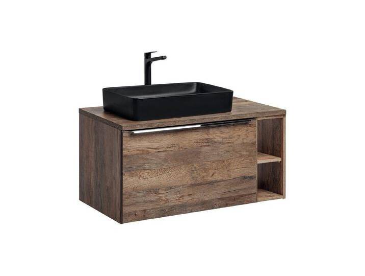 ROYAL24_MARKT Badmöbel-Set - Santa Fe Oka S BM220 - Arbeitsplatte & Waschbeckenunterschrank, (Komplett Set, 4-St., Premium - Santa Fe Oak S) von OTTO