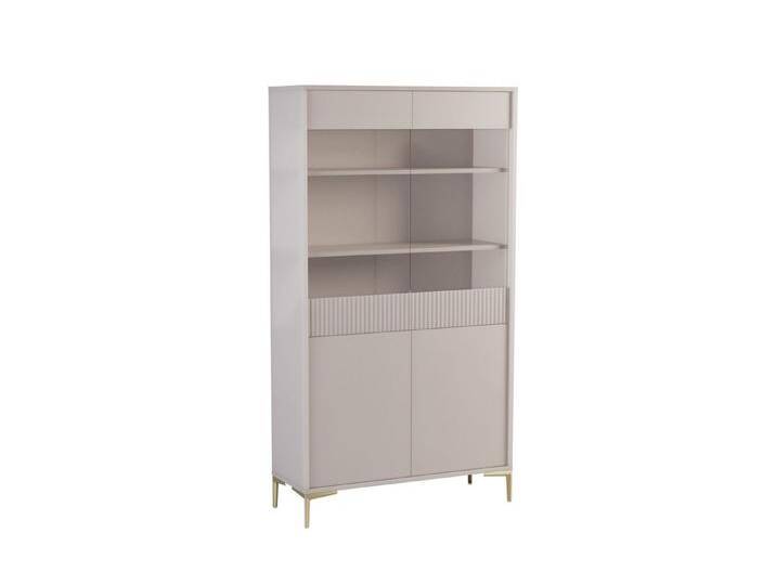 ROYAL24_MARKT Glasvitrine - Stilvolle Präsentation für Ihre Schätze. (Glasvitrine, 1-St., Premium - Uni - W2D) Luxus – Edel – Zeitlos., beige von OTTO