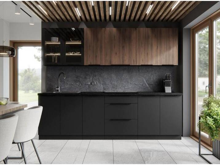 ROYAL24_MARKT Küche - Aktuelle Küchentrends / Stilvolle und funktionale Designs, (Küchenzeile), Modern - Funktional - Nachhaltige Materialien., schwarz von OTTO