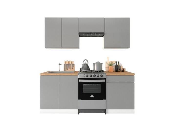 ROYAL24_MARKT Küchenzeile K36-G200 - Aspen - Ergonomisches Design und leicht zu reinigen, (Komplett Set), Edles Design - Top Material - Hochwertig. von OTTO