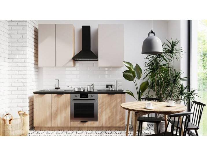 ROYAL24_MARKT Küchenzeile K46-G200 - Sorento - Ein Design, das Eleganz perfekt vereint, (Komplett Set), Matt - Modern - Exklusiv., beige von OTTO