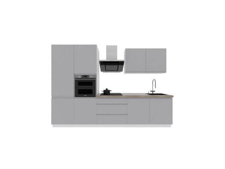 ROYAL24_MARKT Küchenzeile K57-G320 - Aspen - Design, das positive Energie verleiht, (Komplett Set), Edles Design - Top Material - Hochwertig., grau von OTTO