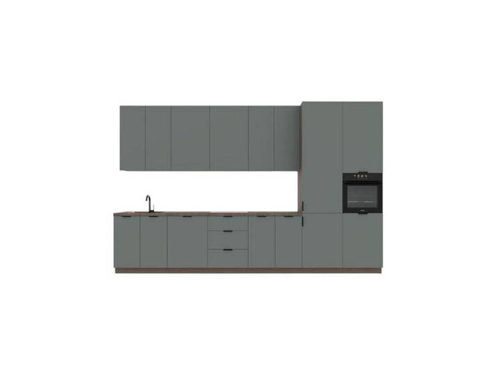 ROYAL24_MARKT Küchenzeile K87-G400 R - Sorento - Harmonische Kombination aus Stil und Funktion, (Komplett Set), Premium - Modern - Exzellent, grün von OTTO