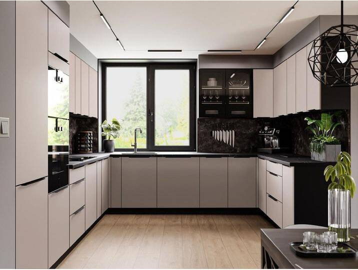 ROYAL24_MARKT Küchenzeile - Stilvolle Küchenideen Aktuelle Trends für Ihre Traumküche, (Komplett Set), Modern - ansprechend - Lebendig., schwarz von OTTO