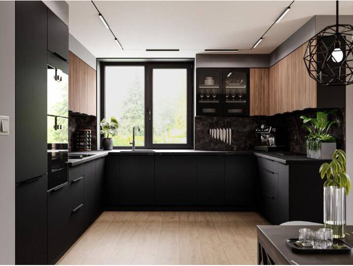 ROYAL24_MARKT Küchenzeile - Stilvolle Küchenideen Aktuelle Trends für Ihre Traumküche, (Komplett Set), Modern - ansprechend - Lebendig., schwarz von OTTO