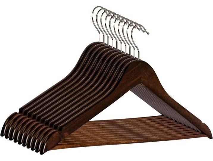 RSR Hangers Kleiderbügel Braun Holzbügel Holz 44,5 cm verzinkter 360° Haken, (100-tlg), 100 tlg. von OTTO