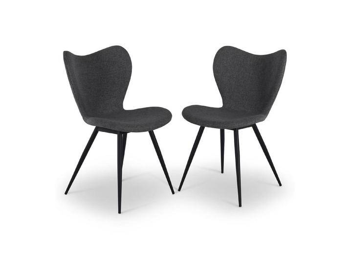 Raburg Esszimmerstuhl Küchenstuhl gepolstert, 4-Fuß-Metallgestell in Schwarz, Maja (2er-Set), modernes Design, Belastbarkeit 110 kg, grau, Dunkelgrau von OTTO