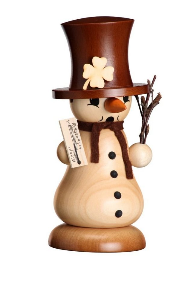 Räuchermännchen Räucherfigur Schneemann Schmelzi mit Kleeblatt natur BxHxT 7,5x18x8,5 von OTTO