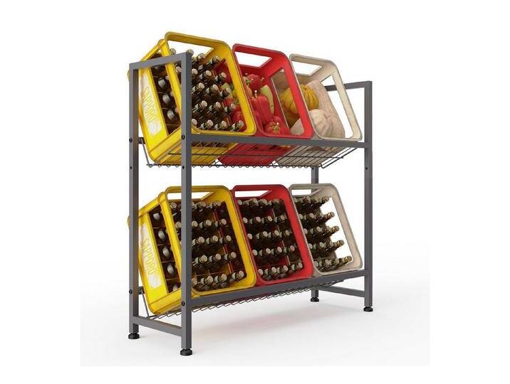 Rainsworth Standregal Getränkekistenregal mit Gitterhalterung, Weinkisten Wasserkasten Weinregal Getränkeregal mit Verstellbaren Füßen, Schwarz, 103cm Kistenregal für 6-8 Kisten, Regal für Getränkekisten, grau Rainsworth Standregal Getränkekistenregal mit Gitterhalterung, Weinkisten Wasserkasten Weinregal Getränkeregal mit Verstellbaren Füßen, Schwarz, 103cm Kistenregal für 6-8 Kisten, Regal für Getränkekisten, grau von OTTO