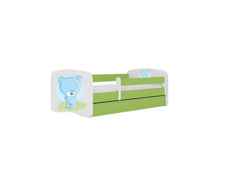 Raumhirsch Furniture Kinderbett ohne Schublade – Jugendbett Babydreams Kinderzimmer, grün, blauer Teddybär Blumen, mit Matratze, Grün von OTTO