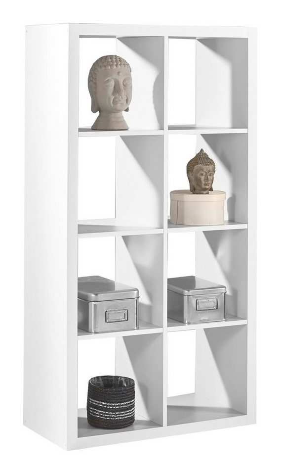 Raumteilerregal STYLE, B 77 x H 147 x T 38 cm, Weiß, 8 offene Fächer, 4 Etagen von OTTO
