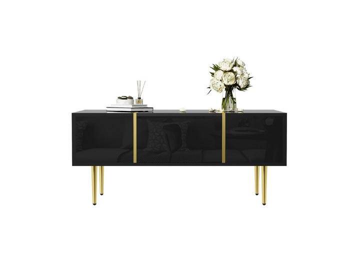 Refined Living Couchtisch Wohnzimmertisch mit Hochglanz Beistelltisch mit 2 Schubladen Sofatisch (1-St., 100 L x 60 B x 41.5 H, Modern und vielseitig, Großzügige Ablagefläche), Stabil und langlebig, Leichte Montage, Kehrmaschinen-freundlich von OTTO
