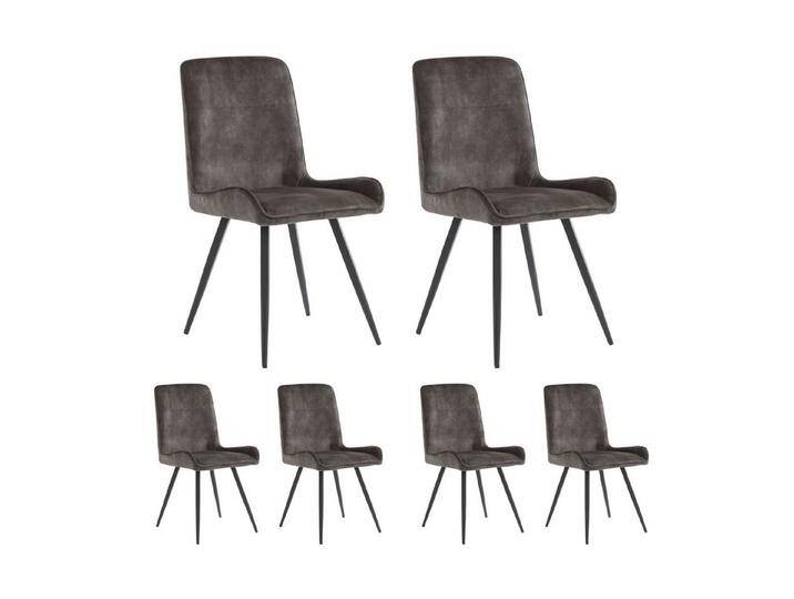 Refined Living Esszimmerstuhl mit Rückenlehne, Küchenstuhl, Wohnzimmerstuhl Polsterstuhl (Esstischstuhl Technisches Gewebe, 6 St), Ergonomischer Stuhl, Metall Stuhlbeine, grau von OTTO