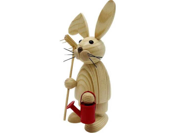 Richard Glaesser Osterhase Gärter natur mit Gießkanne und Rechen (23 cm), Neuheit, Handwerkskunst aus Seiffen im Erzgebirge von OTTO