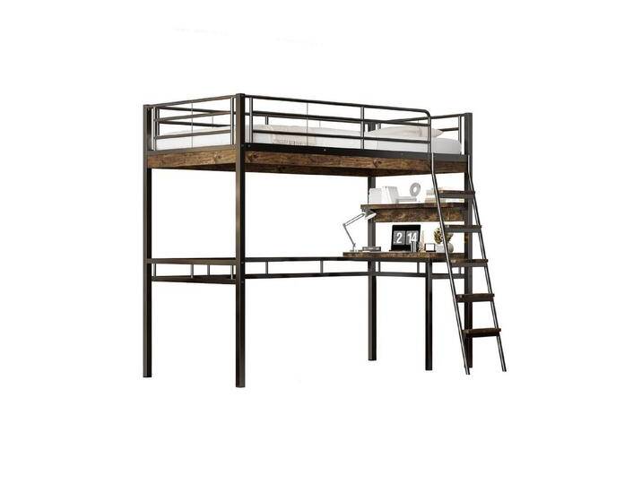 Rutaqian Daybett Hochbett, 90*200cm, Ohne Matratze, Bett mit Schreibtisch, Regale (1 tlg) von OTTO