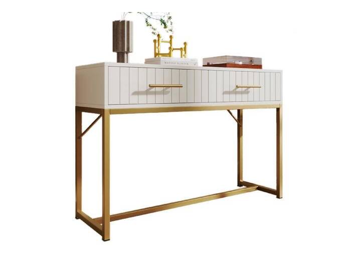 Rutaqian Konsolentisch Schminktisch mit 2 Schubladen, Schlafzimmer Highboard, H75/B100/T45 cm (Konsolentisch Weiss Sideboard Schubladenkommode), weiß von OTTO