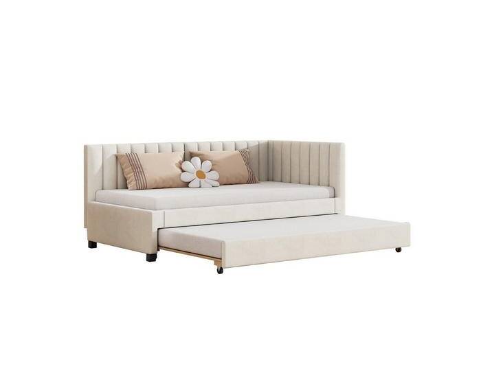 Rutaqian Schlafsofa Polsterbett 90 x 200 cm, Ausziehbares Schlafsofa, Samtstoff, Multifunktionsbett mit Lattenrost, Jugendbetten Kinderbetten Gästebetten, (Matratze nicht enthalten) von OTTO