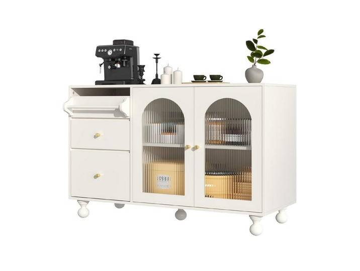 Rutaqian Sideboard Sideboard mit Changhong-Glastür und Handtuchhalter-Design, Weiße Rutaqian Sideboard Sideboard mit Changhong-Glastür und Handtuchhalter-Design, Weiße von OTTO