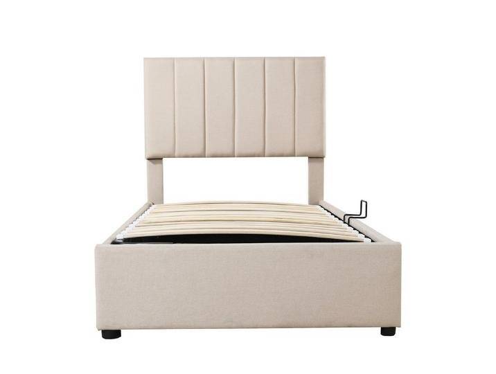 Rutaqian Stauraumbett Boxspringbett Kinderbett Jugendbett Einzelbett Polsterbett 90x200cm, (1-tlg), mit Lattenrost und Kopfteil, moderner Landhausstil, aus Leinen von OTTO