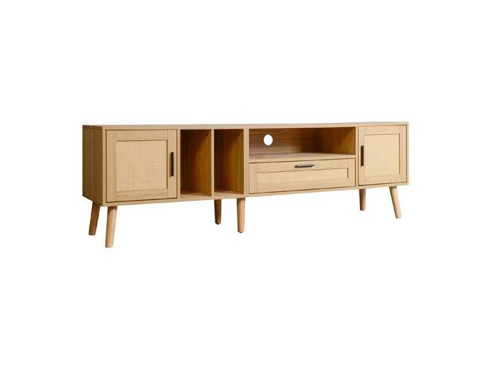 Rutaqian TV-Schrank TV Lowboard TV-Board moderne TV-Kommode Lowboard 180 cm, (1-St., bietet Platz für einen 80-Zoll-Fernseher) 2 Türen und 1 Schublade, Beine aus Massivholz von OTTO