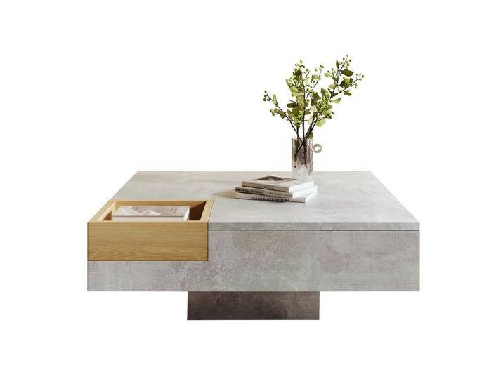 Rutaqian Wohnzimmertisch Couchtisch mit Herausnehmbarer Aufbewahrungsbox (Wohnzimmertisch 72x72x30 cm, 3 Farben Verfügbar, Beistelltisch Weiß und Schwarz mit LED-Beleuchtung (Grau ohne LED) von OTTO