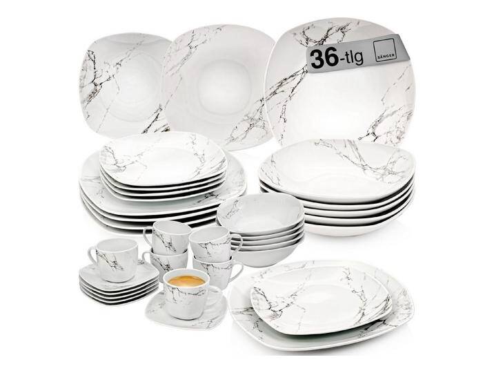 SÄNGER Tafelservice Bilgola Marmor (36-tlg), 6 Personen, Porzellan, Marmor, 36 tlg. Kombiservice, Erweiterbar, PREMIUM COLLECTION, weiß von OTTO