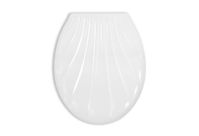 SANITOP WINGENROTH WC-Sitz Thermoplast WC-Sitz in Muschel-Form, weiß, Standard O-Form, universal Toilettendeckel, Toilettensitz überlappend von SANITOP WINGENROTH