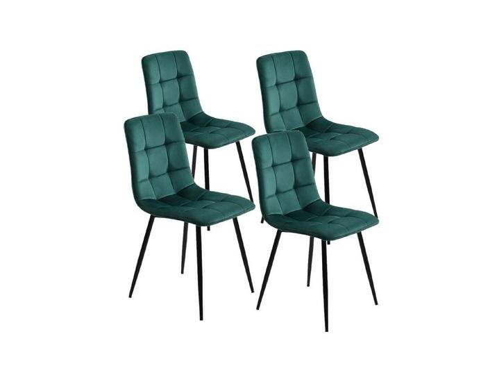 SEEZSSA Küchenstuhl Esszimmerstuhl(4 St),Polsterstuhl aus Samt Gestell für Esszimmer, Design Loungesessel Stuhl mit Rückenlehne,Sitzfläche aus Metall von OTTO