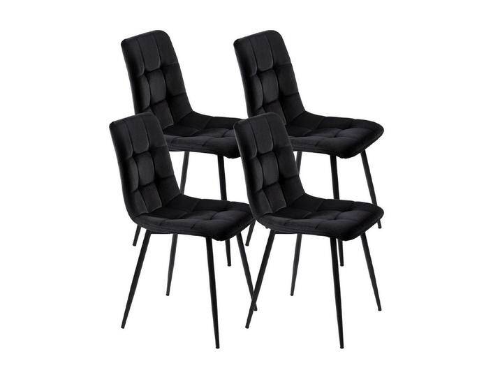 SEEZSSA Küchenstuhl Esszimmerstuhl(4 St),Polsterstuhl aus Samt Gestell für Esszimmer, Design Loungesessel Stuhl mit Rückenlehne,Sitzfläche aus Metall von OTTO