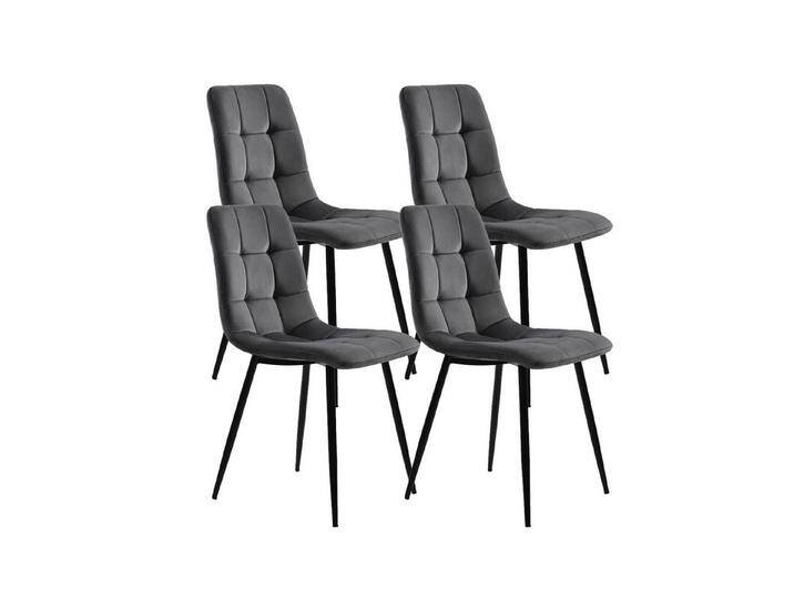 SEEZSSA Küchenstuhl Esszimmerstuhl(4 St),Polsterstuhl aus Samt Gestell für Esszimmer, Design Loungesessel Stuhl mit Rückenlehne,Sitzfläche aus Metall von OTTO