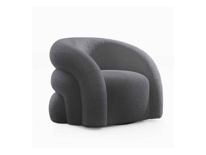 SEYNAR Drehsessel Moderner Boucle-Gewebe Polstersessel, Lesesessel, 360° Drehbar (1-St), Breit Gepolstert mit Flauschigem Sherpa-Armlehn, grau, Grau von OTTO