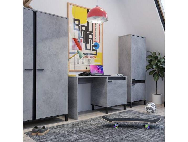 SM SEGA Jugendzimmer-Set BRILO - Moderne Möbel Set für Kinderzimmer und Jugendzimmer, (4-tlg Set, Kleiderschrank, Schreibtisch, Bücherschrank, Kommode) von OTTO