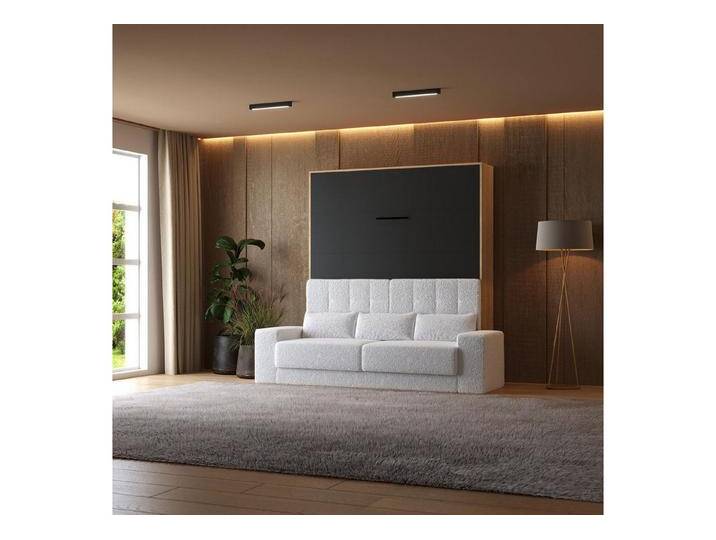 SMARTBett Schrankbett Schrankbett +SOFA Weiss M1 160x200 V Klappbett (Schrankbett+ Sofa, 2-St., Schrankbett+ Sofa), Kaiserberg Eiche/Anthrazit von OTTO