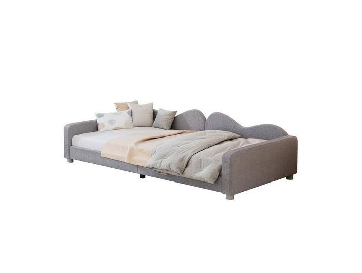 SOFTWEARY Schlafsofa mit Bettfunktion, 90x200 cm, Einzelbett, Samt, grau, Sofagestell, grau SOFTWEARY Schlafsofa mit Bettfunktion, 90x200 cm, Einzelbett, Samt, grau, Sofagestell, grau von OTTO