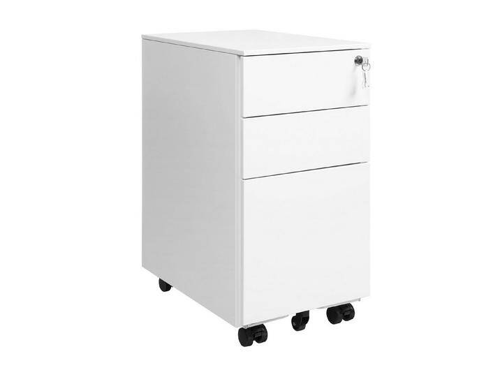 SONGMICS Aktenschrank Rollcontainer, mit 3 Schublade, vormontiert, 2 Größen, weiß, weiß von OTTO