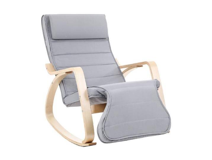 SONGMICS Schaukelsessel, Schaukelstuhl, 5-Fach Verstellbarer, grau von OTTO