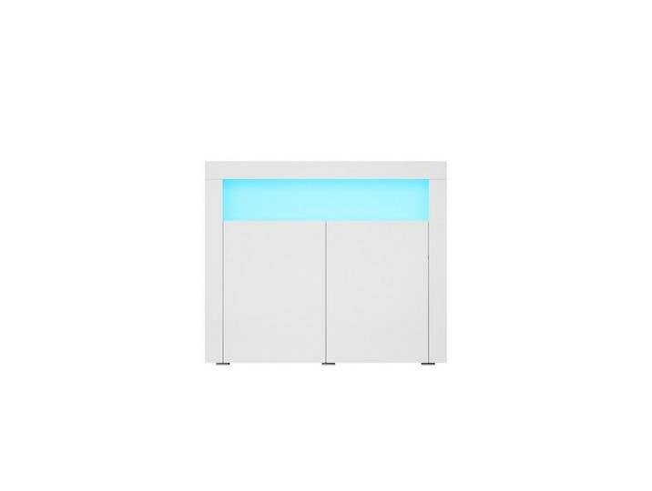 SONNI Kommode Sideboard Weiß Hochglanz mit LED (12 Farben können eingestellt Werden), Kommode 2 Türen Komodenschrank für Küche Esszimmer Wohnzimmer von OTTO