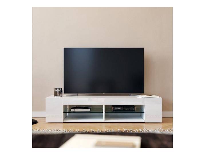 SONNI Lowboard TV-Schränke Breite 135cm weiß/schwarz Hochglanz mit LED Beleuchtung, sideboards, weiß, weiß von OTTO