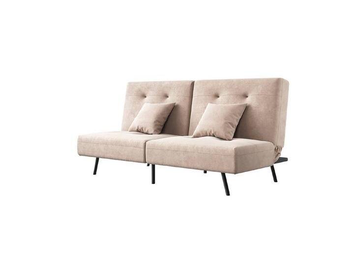 SONNI Schlafsofa Schlafsofa Klappbares Sofabett 180 cm mit verstellbarer Rückenlehne, 2 Kissen, Schlaffunktion, Baby-Samt, 180x89x78cm, braun, khaki von OTTO